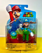 Load image into Gallery viewer, 2020 JAKKS Pacific World of Nintendo Action Figure: ICE LUIGI (w/ Ice Flower)