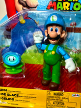 Load image into Gallery viewer, 2020 JAKKS Pacific World of Nintendo Action Figure: ICE LUIGI (w/ Ice Flower)