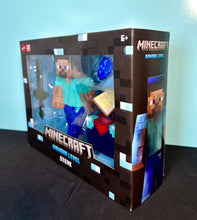 Load image into Gallery viewer, 2024 Mattel Minecraft- DIAMOND LEVEL STEVE (w Enchanted Table &amp; Enchanted Sword)