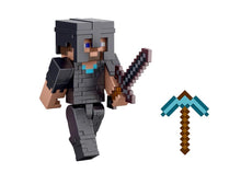 Load image into Gallery viewer, 2024 Minecraft 15th Anniversary Build-a-Portal Figure: STEVE IN NETHERITE ARMOR