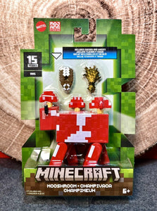 2024 Minecraft 15th Anniversary Action Figure: MOOSHROOM (w/ Wheat & Shears)