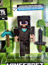 Load image into Gallery viewer, 2024 Minecraft 15th Anniversary Build-a-Portal Figure: STEVE IN NETHERITE ARMOR