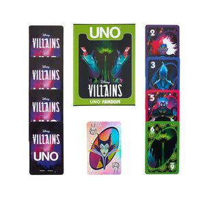 2024 UNO Fandom - Disney Villains Card Game - Brand New - Exclusive!