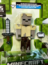 Load image into Gallery viewer, 2024 Minecraft 15th Anniversary Action Figure: HUSK • ZOMBIE (w/ Iron Sword)