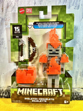 Load image into Gallery viewer, 2024 Minecraft 15th Anniversary Figure: FLAMING SKELETON (w/ Bow &amp; Arrow)