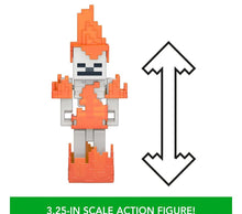 Load image into Gallery viewer, 2024 Minecraft 15th Anniversary Figure: FLAMING SKELETON (w/ Bow &amp; Arrow)