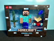 Load image into Gallery viewer, 2024 Mattel Minecraft- DIAMOND LEVEL STEVE (w Enchanted Table &amp; Enchanted Sword)