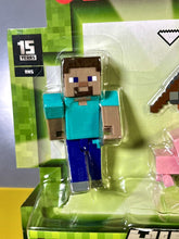 Load image into Gallery viewer, 2024 Minecraft 15th Anniversary Build-a-Portal Figure Multi-Pack: STEVE &amp; PIGS