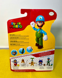 2020 JAKKS Pacific World of Nintendo Action Figure: ICE LUIGI (w/ Ice Flower)