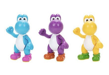 Load image into Gallery viewer, 2022 JAKKS Pacific Super Mario Yoshi Figure 3-Pack — Yellow, Purple, Light-Blue