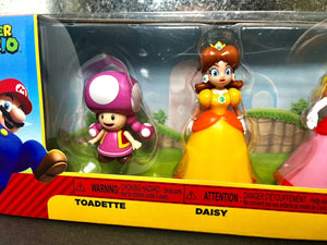 2022 JAKKS Super Mario 5-Figure Pack - Toadette, Daisy, Peach, Rosalina, Wendy