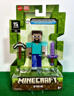 2023 Minecraft 15th Anniversary Build-a-Portal Figure: STEVE (w Enchanted Sword)