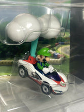 Load image into Gallery viewer, NEW 2021 Hot Wheels Mario Kart: LUIGI P-Wing + CLOUD GLIDER Die-Cast Car