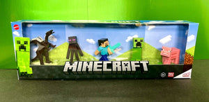 2023 Minecraft Micro Collection -  Steve, Enderman, Ender Dragon, Pig, Creeper