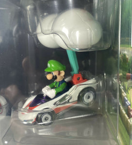 NEW 2021 Hot Wheels Mario Kart: LUIGI P-Wing + CLOUD GLIDER Die-Cast Car