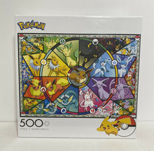 Load image into Gallery viewer, 2020 Buffalo Games - Pokémon - Eevee&#39;s Stained Glass - 500 Piece Jigsaw Puzzle