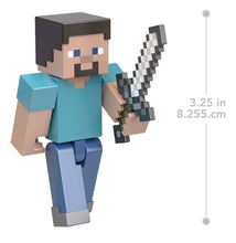 Load image into Gallery viewer, 2023 Minecraft Build-a-Portal Action Figure: STEVE (w/ Iron Sword)