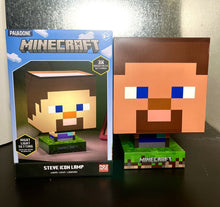 Load image into Gallery viewer, Paladone Minecraft Steve Icon Lamp (w/ Night Light Setting, 3 Brightness Levels)