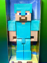 Load image into Gallery viewer, 2018 Mattel Minecraft 8.5in Action Figure Large Scale - STEVE in Diamond Armor