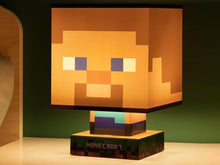 Load image into Gallery viewer, Paladone Minecraft Steve Icon Lamp (w/ Night Light Setting, 3 Brightness Levels)