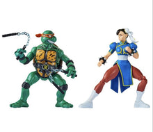 Load image into Gallery viewer, Street Fighter II vs TMNT Figure 2-Pack - MICHELANGELO VS. CHUN-LI