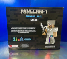 Load image into Gallery viewer, 2022 Mattel Minecraft - DIAMOND LEVEL STEVE (Iron Armor) Collector Figure