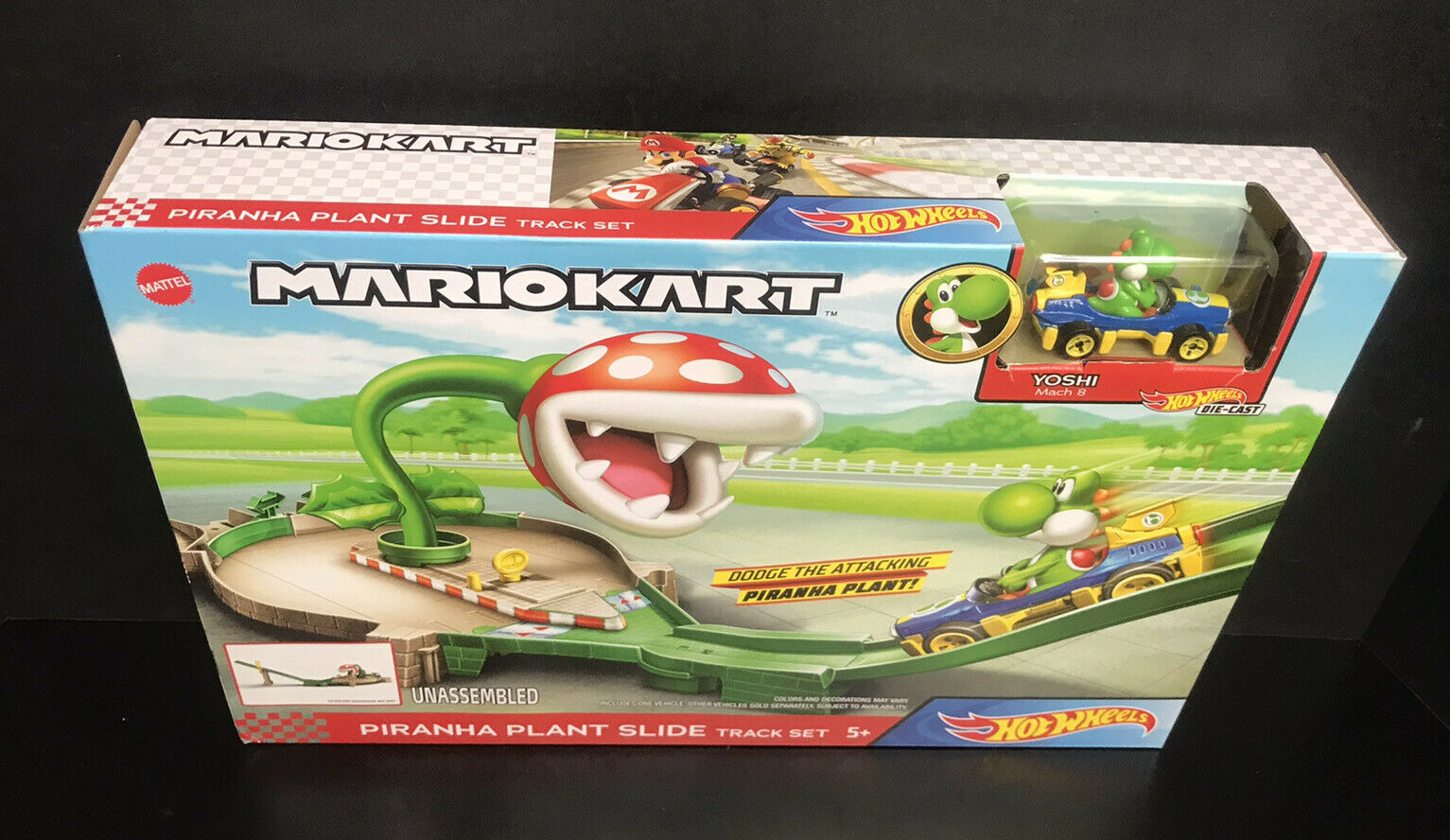 Mattel Hot Wheels Mario Kart Pista Piranha Plant Slide Trak Set