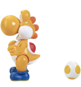 2021 JAKKS Pacific World of Nintendo 4” Action Figure: ORANGE YOSHI (w/ Egg)