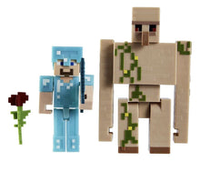 Load image into Gallery viewer, 2023 Minecraft Build-a-Portal Action Figure 2-Pack: STEVE AND IRON GOLEM