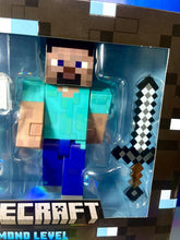 Load image into Gallery viewer, 2022 Mattel Minecraft - DIAMOND LEVEL STEVE (Iron Armor) Collector Figure