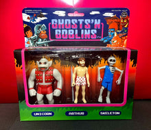 Load image into Gallery viewer, 2018 Super7 - Capcom Ghosts ‘N Goblins ReAction Set: Unicorn, Arthur, Skeleton