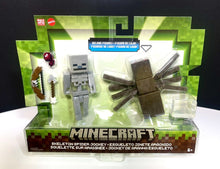 Load image into Gallery viewer, 2023 Minecraft Build-a-Portal Action Figure 2-Pack: SKELETON SPIDER JOCKEY