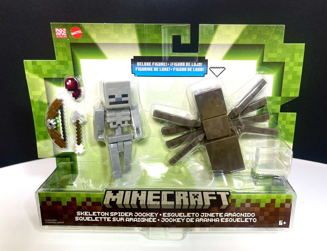 2023 Minecraft Build-a-Portal Action Figure 2-Pack: SKELETON SPIDER JOCKEY