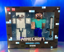 Load image into Gallery viewer, 2022 Mattel Minecraft - DIAMOND LEVEL STEVE (Iron Armor) Collector Figure