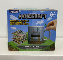 Load image into Gallery viewer, Paladone MINECRAFT BUILD A LEVEL MUG (w/ 4 Re-Usable Sticker Sheets)