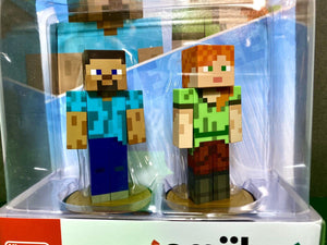 2022 Nintendo amiibo Super Smash Bros Ultimate - Minecraft Steve + Alex 2 Pack