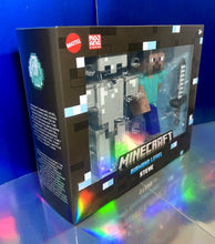 Load image into Gallery viewer, 2022 Mattel Minecraft - DIAMOND LEVEL STEVE (Iron Armor) Collector Figure