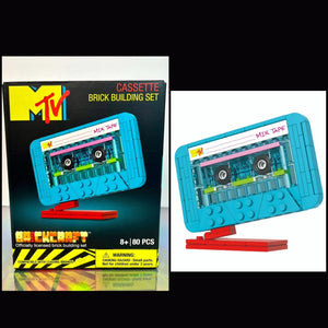 2023 Brickcraft Retro Builds: MTV CASSETTE Brick Building Set (80pcs)