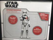 Load image into Gallery viewer, TALKING STORMTROOPER w/ LIGHT UP BLASTER! 13&quot; 15+ phrases Star Wars Disney