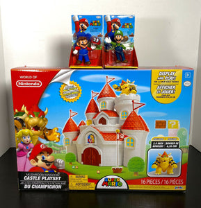 JAKKS Pacific World of Nintendo - Mushroom Kingdom Playset w/ Mario Bros. Bundle