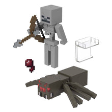 Load image into Gallery viewer, 2023 Minecraft Build-a-Portal Action Figure 2-Pack: SKELETON SPIDER JOCKEY