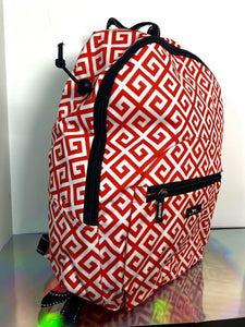 SCOUT Big Draw Water-Resistant Backpack - Red / White Spiral Pattern