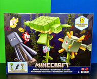 2022 Minecraft Aquatic Defenders Figure Pack (w/ Squid, Turtle, Tropical Fish)