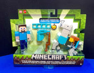 2023 Minecraft Build-a-Portal Action Figure 2-Pack: STEVE AND ARMORED HORSE