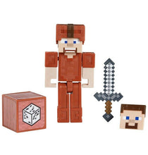 Load image into Gallery viewer, Minecraft Comic Maker Steve in Red Leather Armor Action Figure