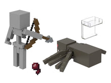 Load image into Gallery viewer, 2023 Minecraft Build-a-Portal Action Figure 2-Pack: SKELETON SPIDER JOCKEY