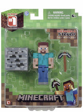 Load image into Gallery viewer, Minecraft Overworld Steve with Coal Block New in Package