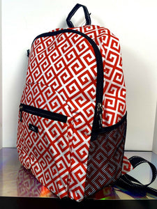 SCOUT Big Draw Water-Resistant Backpack - Red / White Spiral Pattern