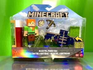 2022 Minecraft Craft-A-Block Figure 2-Pack: ALEX VS. PHANTOM