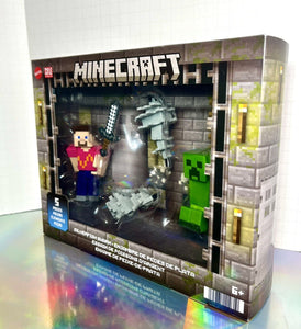 2023 Mattel Minecraft - SILVERFISH SWARM Adventure Set w/ Steve & Creeper